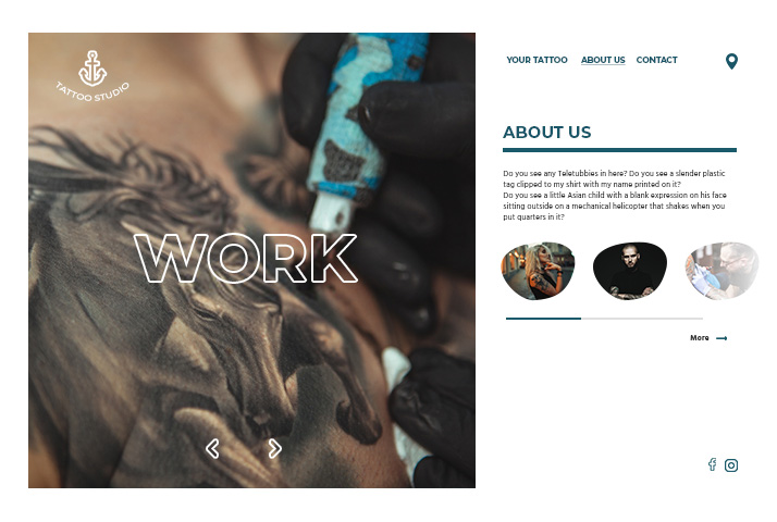 Website Layout für Tattoo Artist